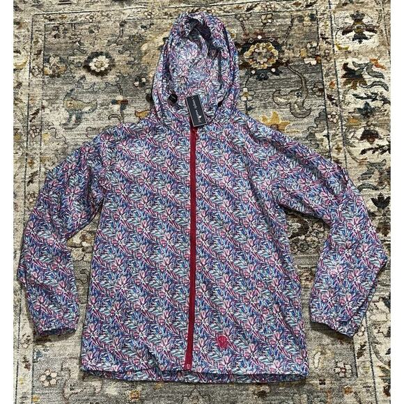 Simply Southern Rain Jacket Windbreaker Women’s Size Small Full Zip Hood NWT - Picture 1 of 8